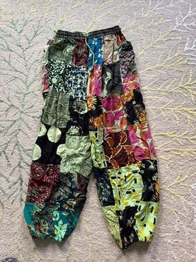 Patchwork made in India, cotton, elastic waist , jogger, yoga pants NWOT